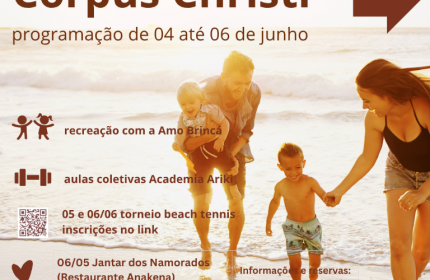 Programação feriado Corpus Christi